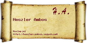 Heszler Ambos névjegykártya